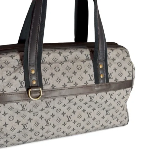 Louis Vuitton Josephine PM Satchel Tote Mini Lin Monogram Canvas Handbag w/ COA - Picture 3 of 12